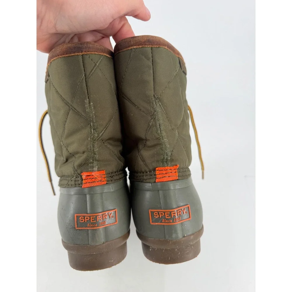Sperry Saltwater Duck Boot Mens 10.5 Olive Quilted Waterproof STS23073 Gorpcore